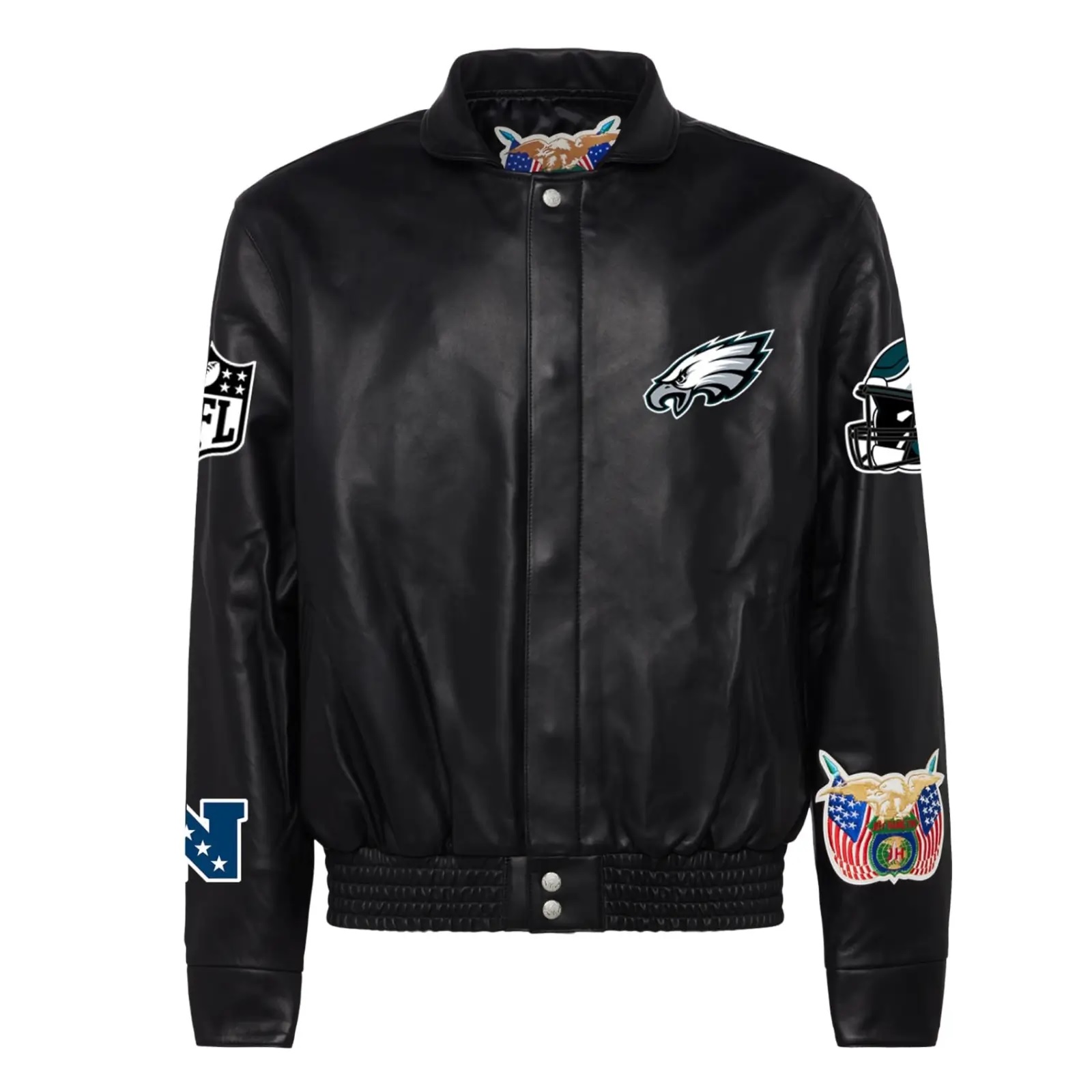 Philadelphia Eagles Jeff Hamilton Black Leather Jacket