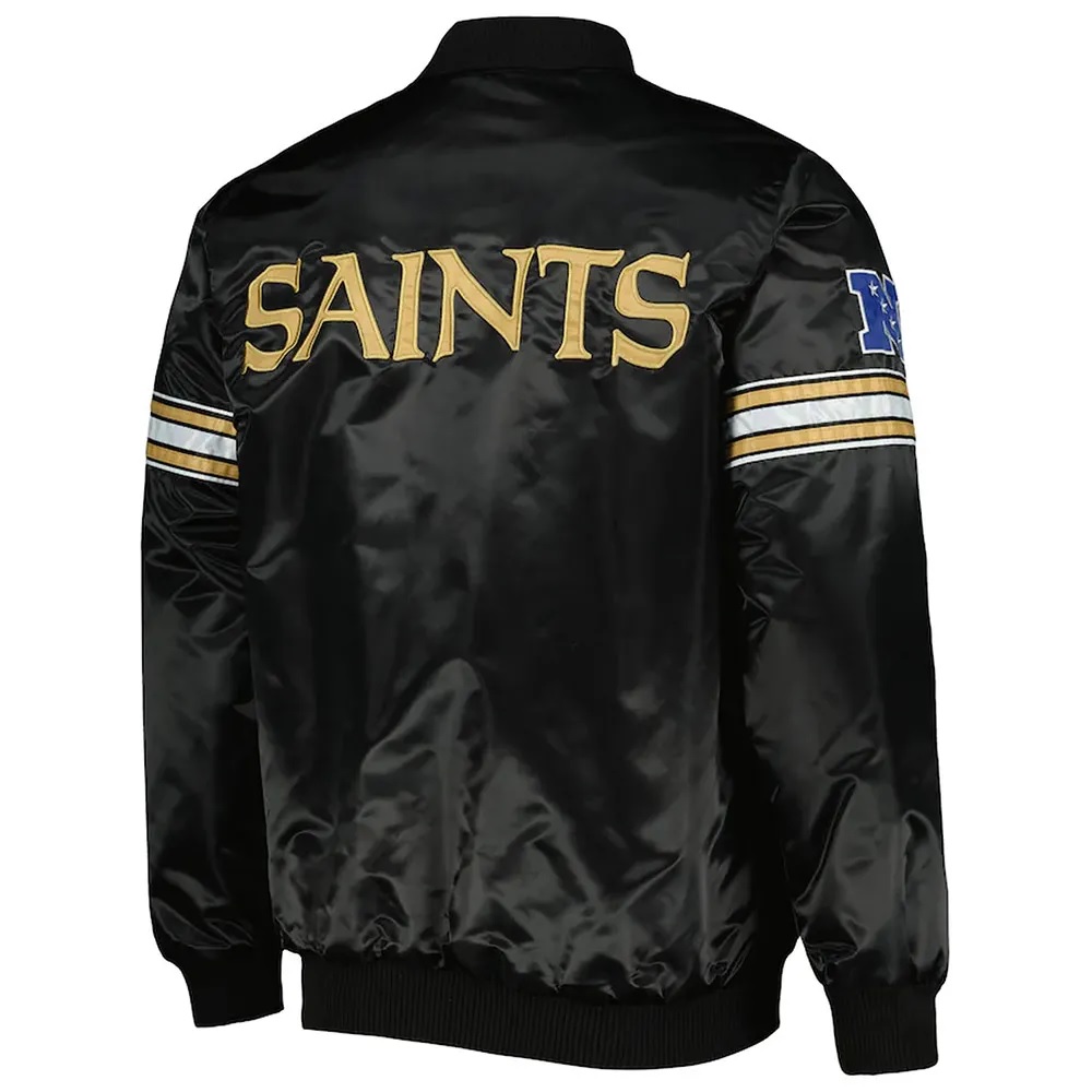 Pick and Roll New Orleans Saints Black Satin Jacket