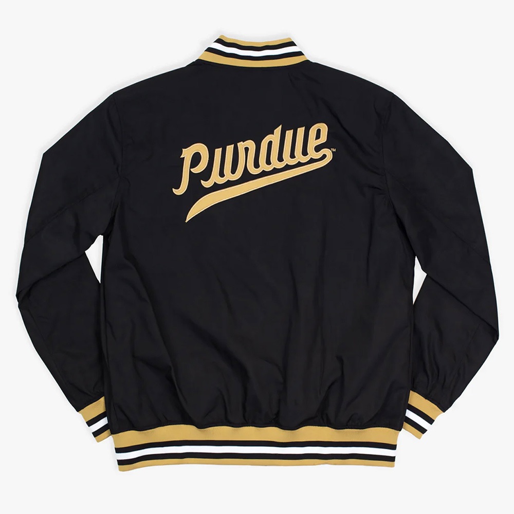 Purdue Black Bomber Satin Jacket