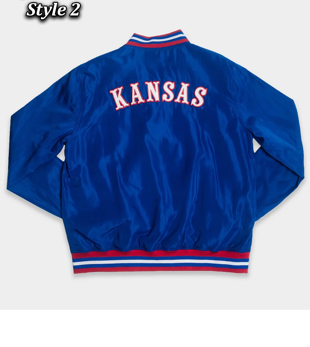 Script Kansas Jayhawks Royal Satin Jacket