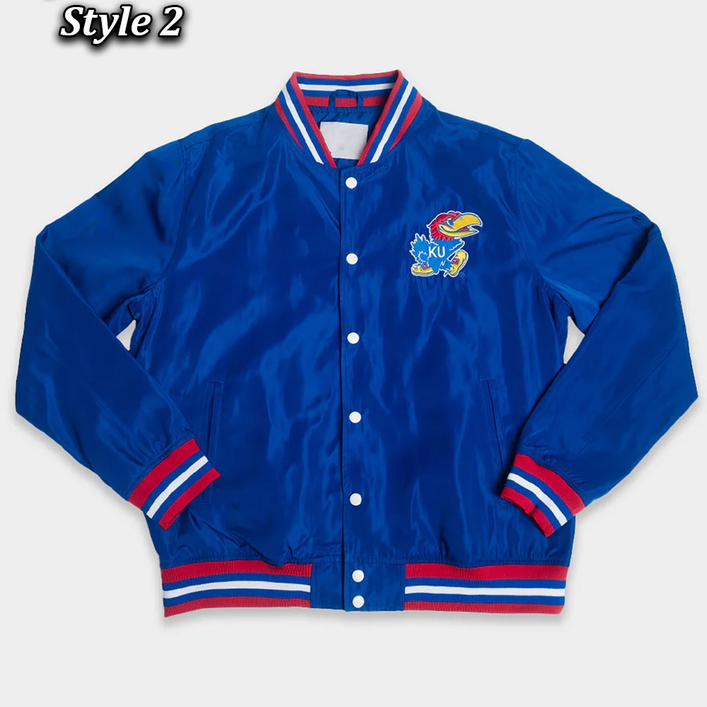 Script Kansas Jayhawks Royal Satin Jacket