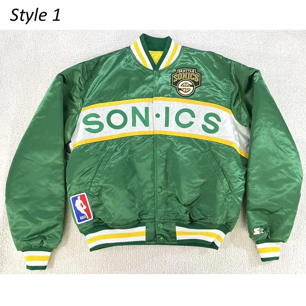 Seattle 80’s Supersonics Full-Snap Satin Jacket