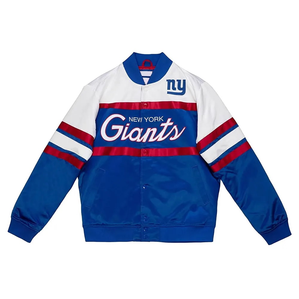 Special Script NY Giants Royal Satin Jacket