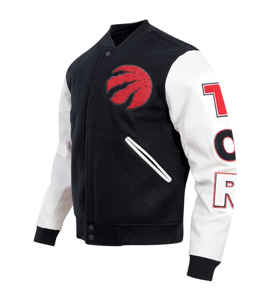 Toronto Raptors Pro Standard Black & White Varsity Jacket