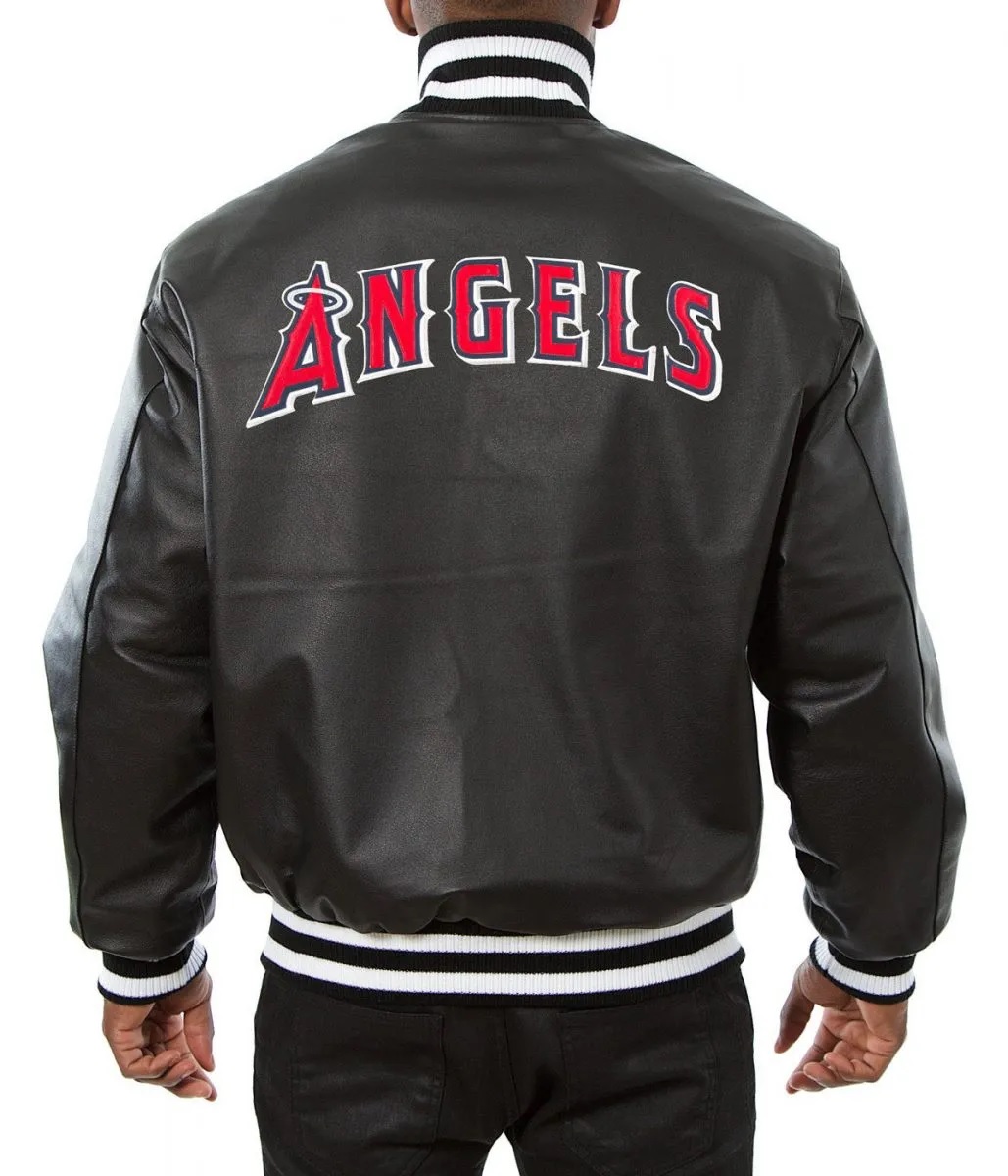 Varsity Los Angeles Angels Black Leather Jacket