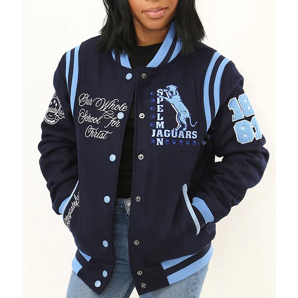Spelman College Jaguars Navy Varsity Wool Jacket