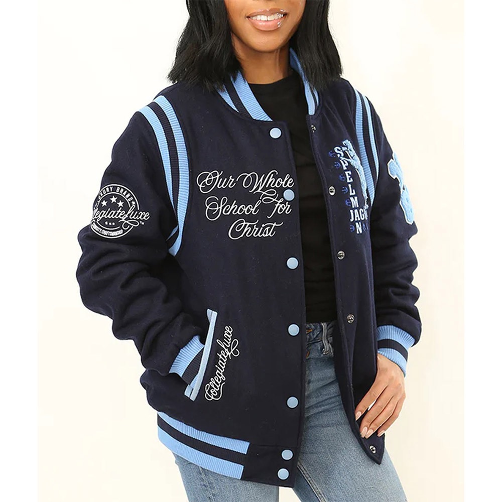 Spelman College Jaguars Navy Varsity Wool Jacket