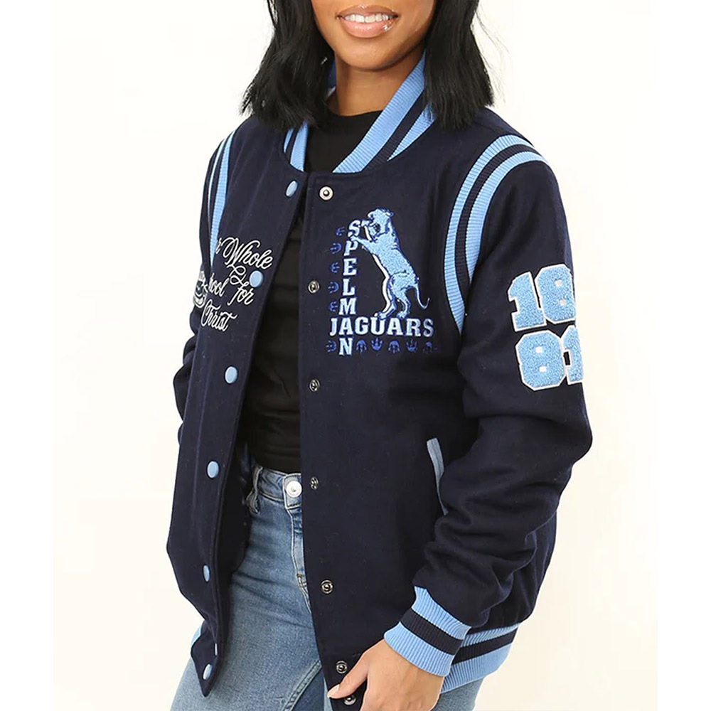 Spelman College Jaguars Navy Varsity Wool Jacket