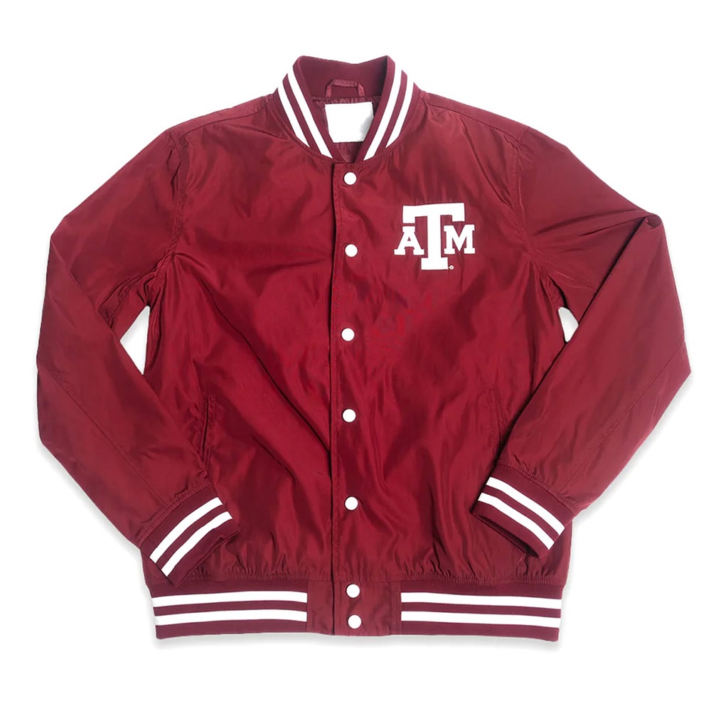 Texas A M Aggies Vintage Script Satin Bomber Jacket