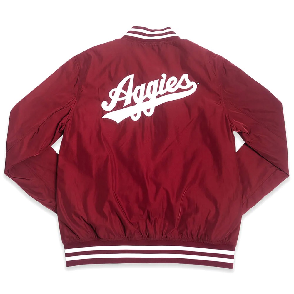 Texas A M Aggies Vintage Script Satin Bomber Jacket