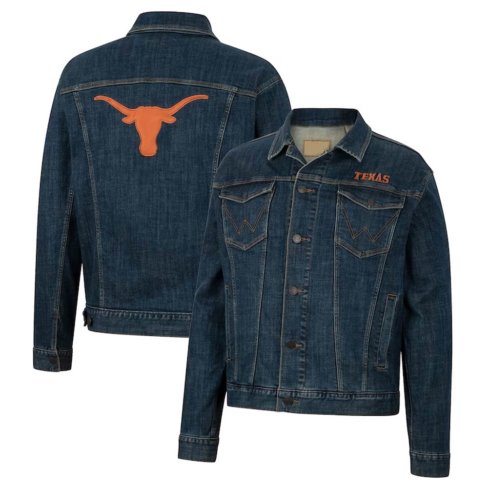 Texas Longhorns Retro Denim Button Up Jacket