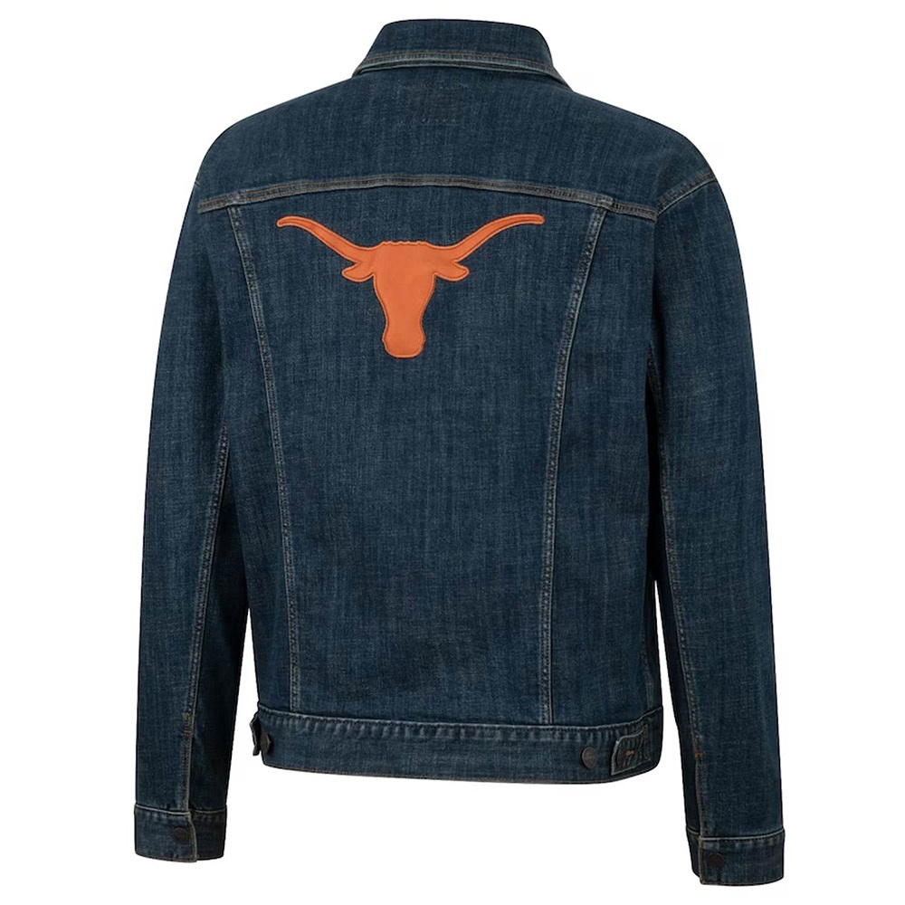 Texas Longhorns Retro Denim Button Up Jacket