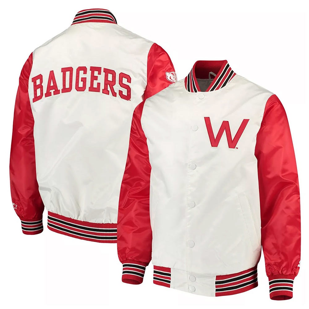 The Rookie Wisconsin Badgers White Satin Jacket