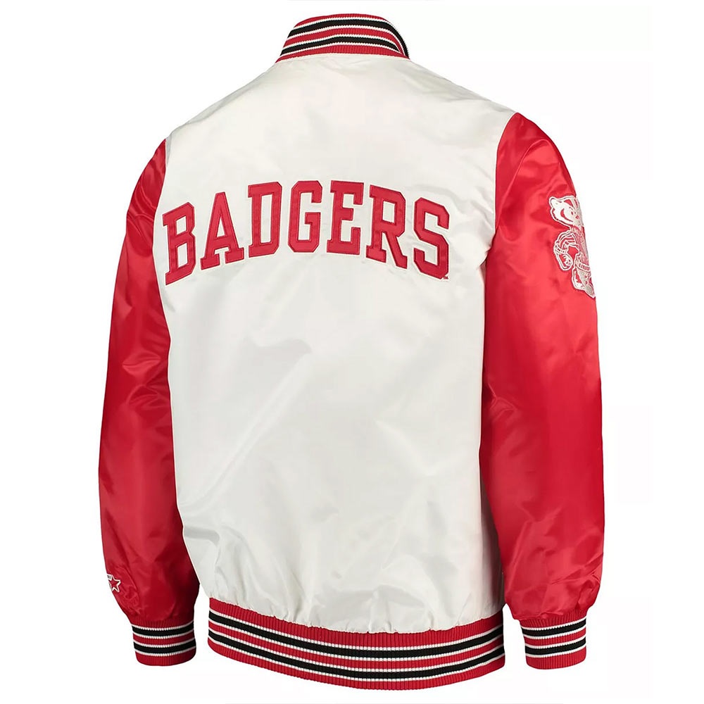 The Rookie Wisconsin Badgers White Satin Jacket