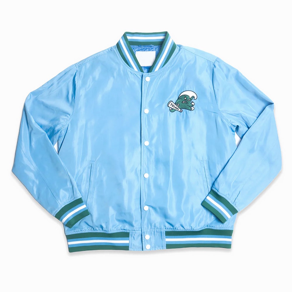 Tulane Green Wave Script Bomber Sky Blue Jacket