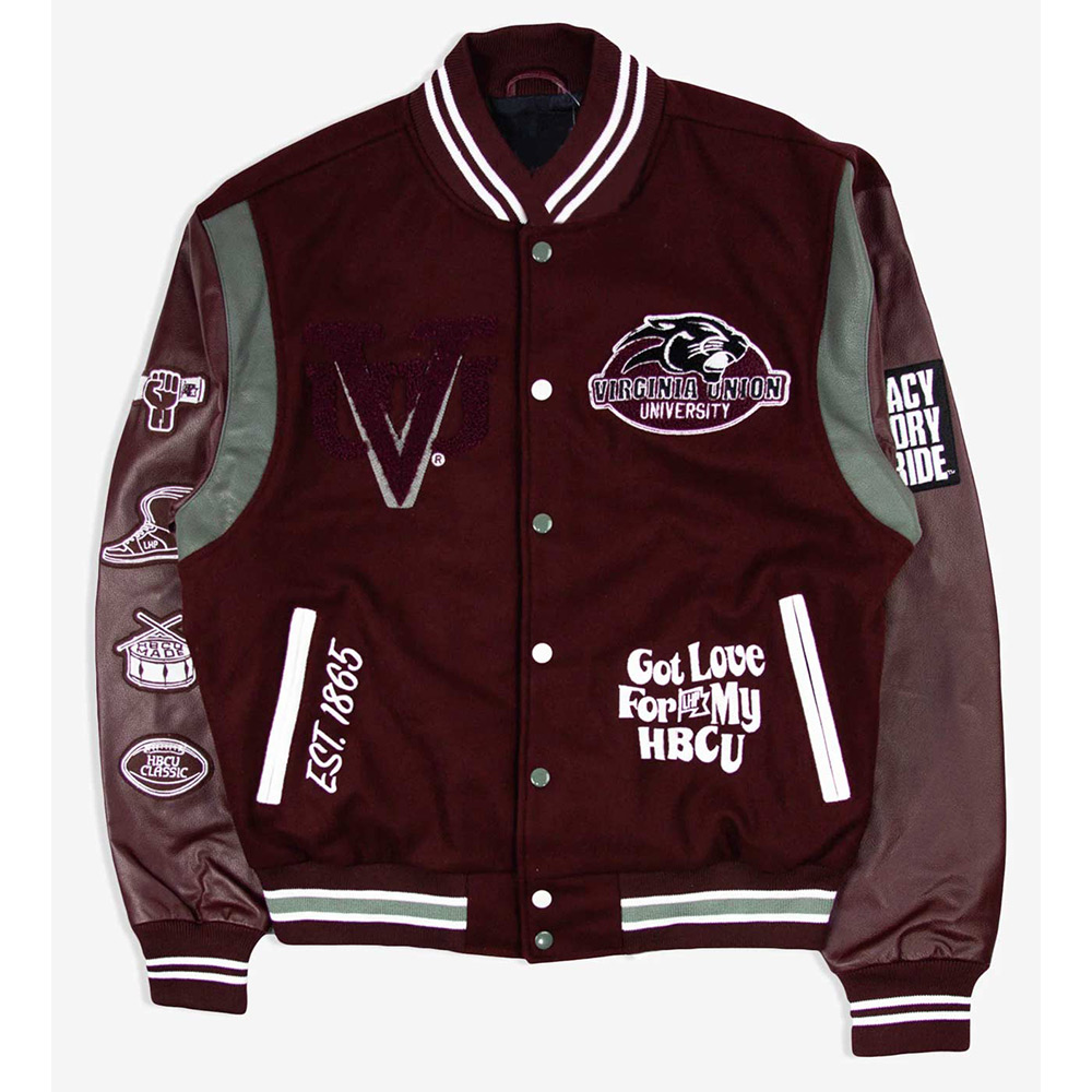 Virginia Union Motto 30 Maroon Varsity Jacket