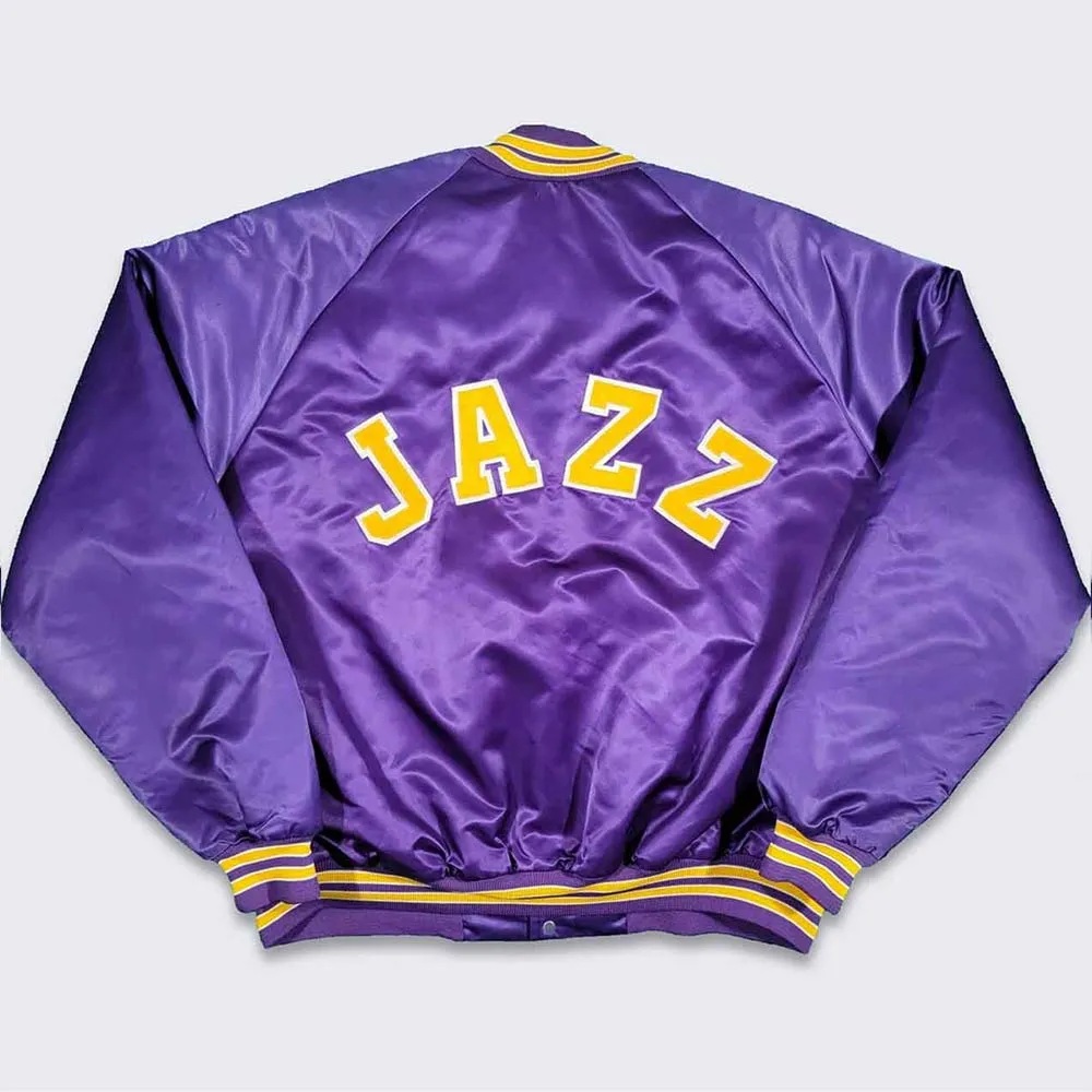 90s Utah Jazz Purple Satin Jacket