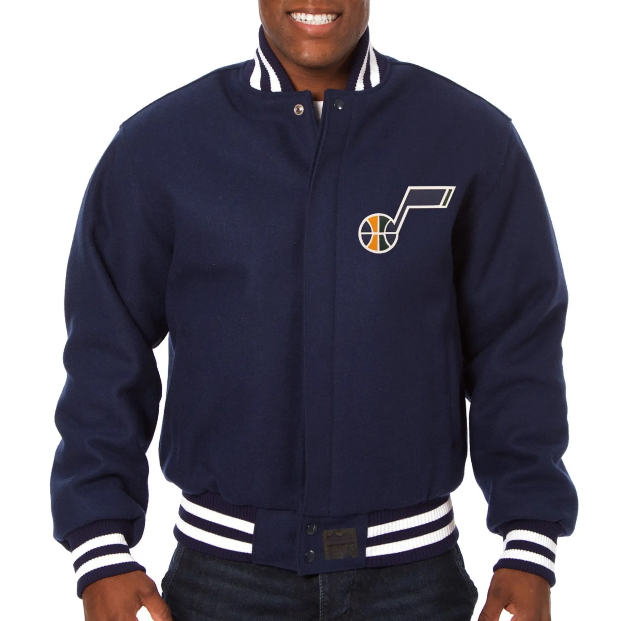 Utah Jazz Navy Wool Varsity Jacket