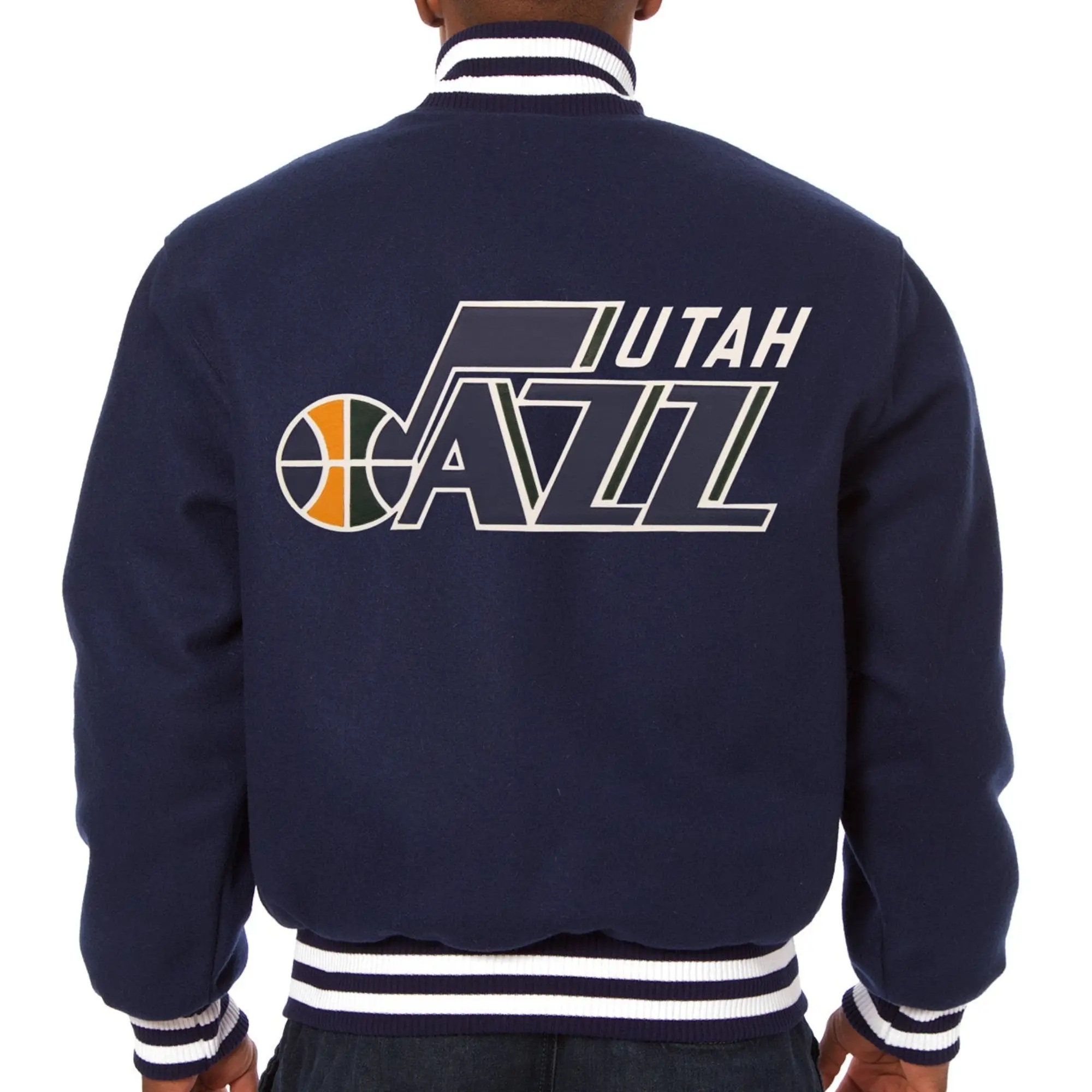 Utah Jazz Navy Wool Varsity Jacket