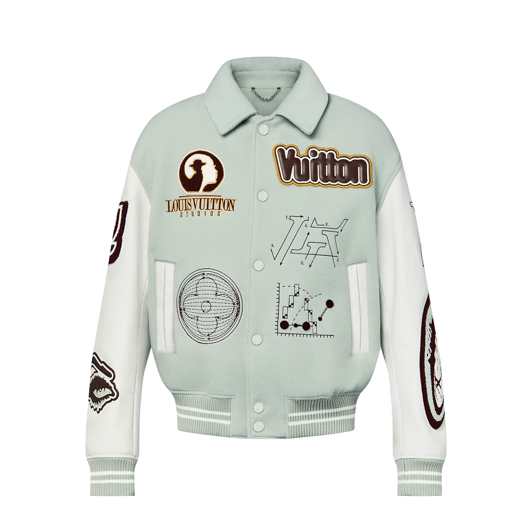 Louis Vuitton Aqua & White Varsity Jacket