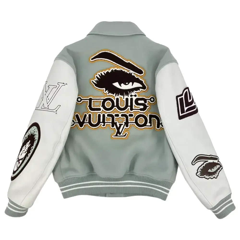 Louis Vuitton Aqua & White Varsity Jacket