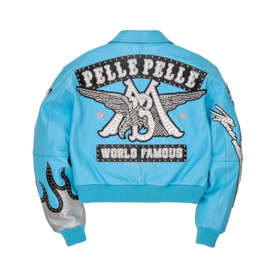 World Famous Pelle Pelle Womens Sky Blue Jacket