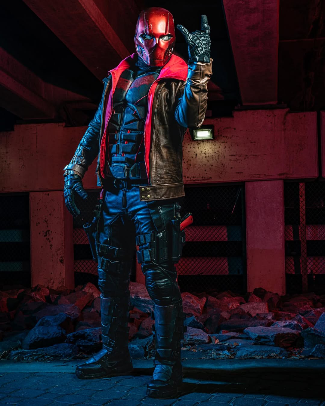 Red Hood Brown Leather Jacket