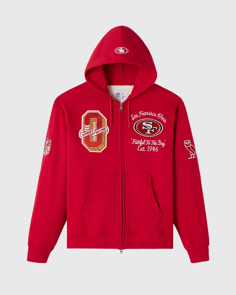 OVO NFL San Francisco 49ers Waffle Lined Hoodie