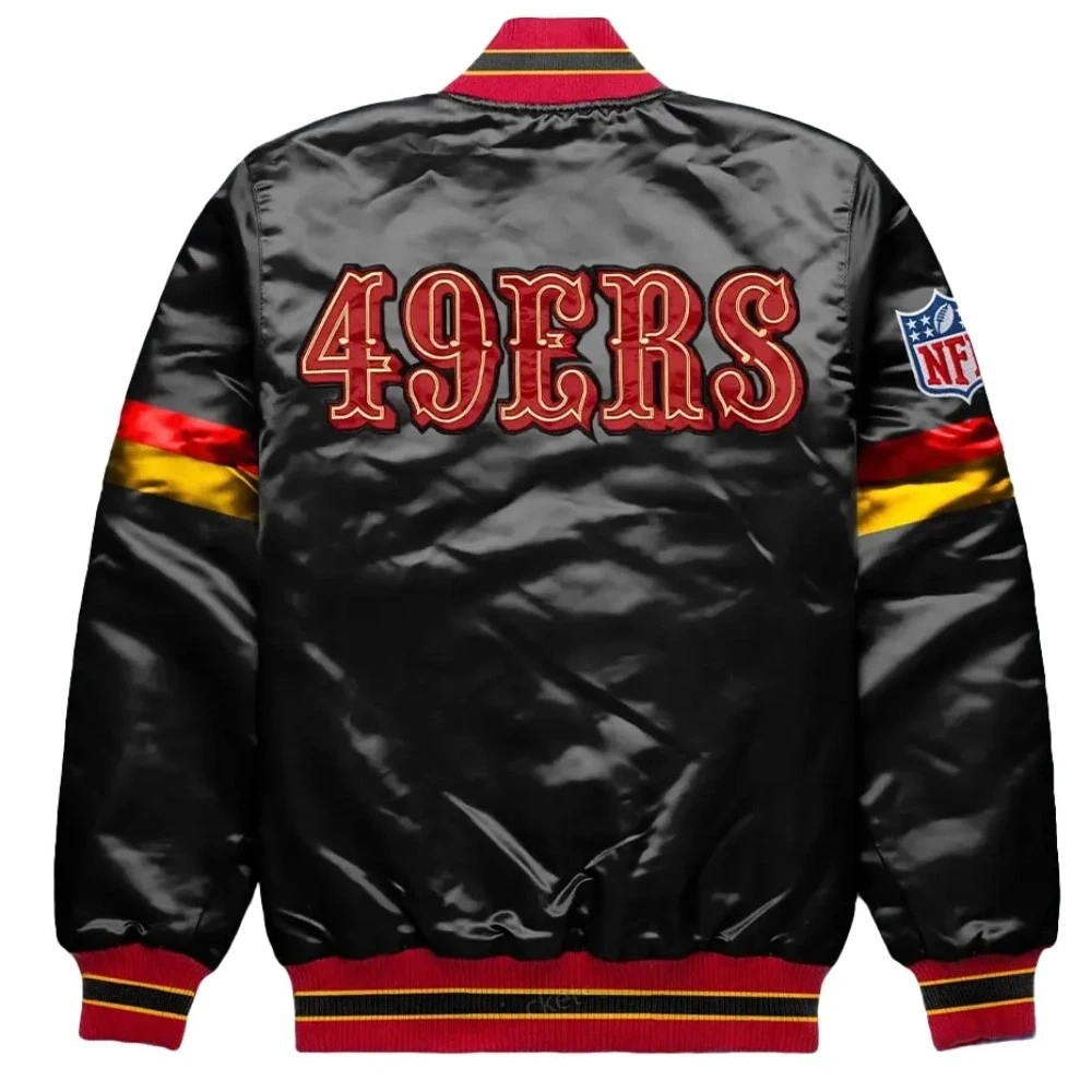 San Francisco 49ers Home Game Black Satin Jacket